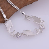 Load image into Gallery viewer, Dolphin Sterling Silver and Crystal Jewelry Set
