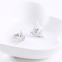 Load image into Gallery viewer, Origami Bird Stud Earrings
