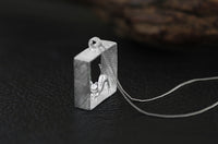 Load image into Gallery viewer, Sterling Silver Cat in the Box Necklace
