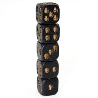 Load image into Gallery viewer, Black Skull Dice (Set of 5)
