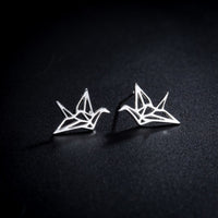Load image into Gallery viewer, Origami Bird Stud Earrings
