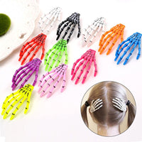 Load image into Gallery viewer, Colorful Skeleton Hand Hair Clips
