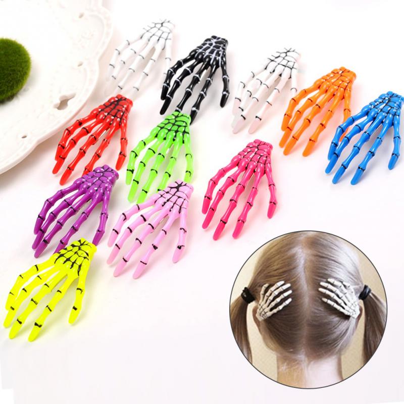 Colorful Skeleton Hand Hair Clips