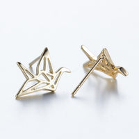 Load image into Gallery viewer, Origami Bird Stud Earrings
