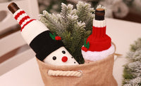 Load image into Gallery viewer, Santa and Snowman Wine Bottle Covers

