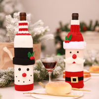Load image into Gallery viewer, Santa and Snowman Wine Bottle Covers
