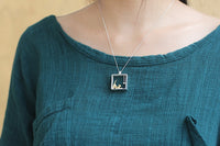 Load image into Gallery viewer, Sterling Silver Cat in the Box Necklace
