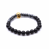 Load image into Gallery viewer, Hematite Beads and Skull Bracelet
