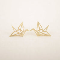 Load image into Gallery viewer, Origami Bird Stud Earrings
