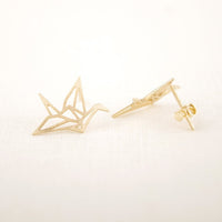 Load image into Gallery viewer, Origami Bird Stud Earrings
