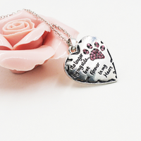 Load image into Gallery viewer, No longer by my side Cat/Dog Paw Pendant Necklace
