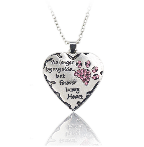 No longer by my side Cat/Dog Paw Pendant Necklace