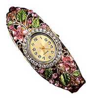 Load image into Gallery viewer, Bracelet Crystal Flower Watch
