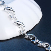 Load image into Gallery viewer, Dolphin Silver Plated Bracelet
