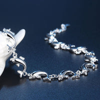 Load image into Gallery viewer, Dolphin Silver Plated Bracelet
