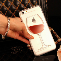 Load image into Gallery viewer, iPhone Clear Red Wine Transparent Phone Case
