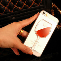 Load image into Gallery viewer, iPhone Clear Red Wine Transparent Phone Case
