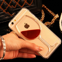 Load image into Gallery viewer, iPhone Clear Red Wine Transparent Phone Case
