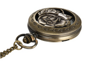 Load image into Gallery viewer, Bronze Antique Rose Pocket Watch
