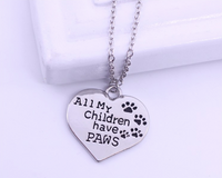 Load image into Gallery viewer, All My Children Have Paws Cat/Dog Pendant Necklace
