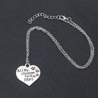 Load image into Gallery viewer, All My Children Have Paws Cat/Dog Pendant Necklace
