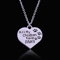 Load image into Gallery viewer, All My Children Have Paws Cat/Dog Pendant Necklace
