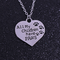 Load image into Gallery viewer, All My Children Have Paws Cat/Dog Pendant Necklace
