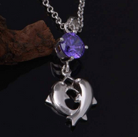 Load image into Gallery viewer, Dolphin Crystal and Sterling Silver Necklace
