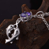 Load image into Gallery viewer, Dolphin Crystal and Sterling Silver Necklace
