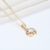Load image into Gallery viewer, 18K Gold Plated Double Dolphin Zircon  Necklace

