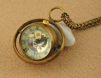 Load image into Gallery viewer, Retro Mechanical Glass Ball Steampunk Pocket Watch
