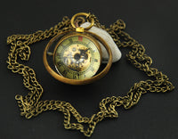 Load image into Gallery viewer, Retro Mechanical Glass Ball Steampunk Pocket Watch
