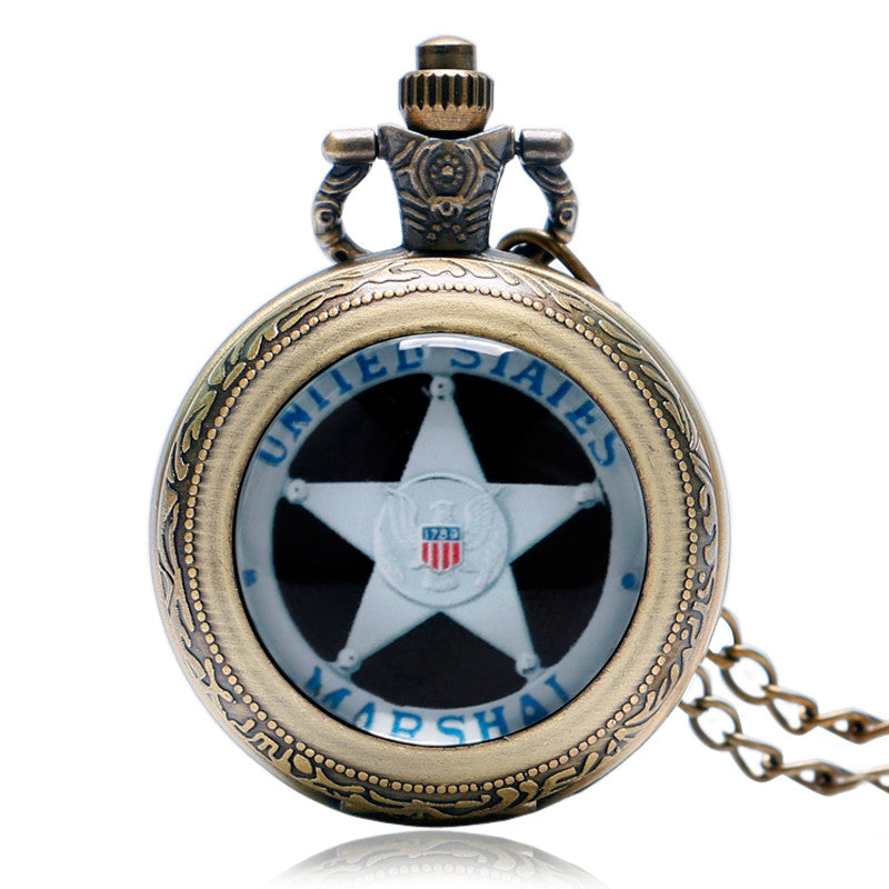 Vintage Bronze US Marshal Pocket Watch
