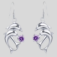 Load image into Gallery viewer, Dolphin Sterling Silver and Crystal Jewelry Set
