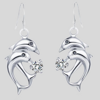 Load image into Gallery viewer, Dolphin Sterling Silver and Crystal Jewelry Set
