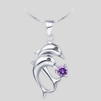 Load image into Gallery viewer, Dolphin Sterling Silver and Crystal Jewelry Set
