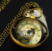Load image into Gallery viewer, Retro Mechanical Glass Ball Steampunk Pocket Watch
