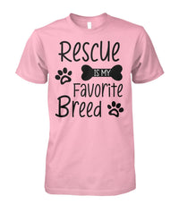Load image into Gallery viewer, Rescue Is My Favorite Breed Shirt (Black Text)
