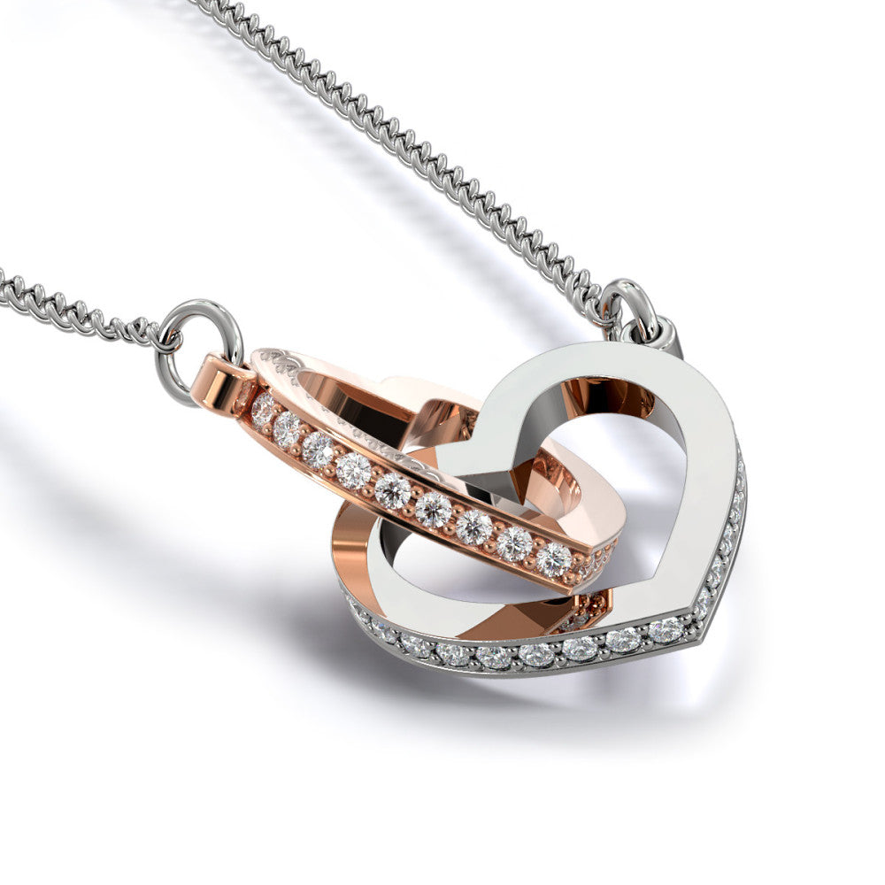 3D Polished Stainless Steel Interlocking Heart Necklace