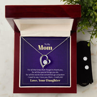 Load image into Gallery viewer, Mom Thank You Love Your Daughter Forever Love Necklace and Cubic Zirconia Earring Set
