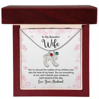 Load image into Gallery viewer, Beautiful Wife Custom Baby Feet Necklace with Birthstone
