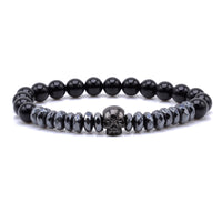Load image into Gallery viewer, Hematite Beads and Skull Bracelet
