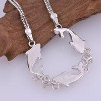 Load image into Gallery viewer, Dolphin Sterling Silver and Crystal Jewelry Set
