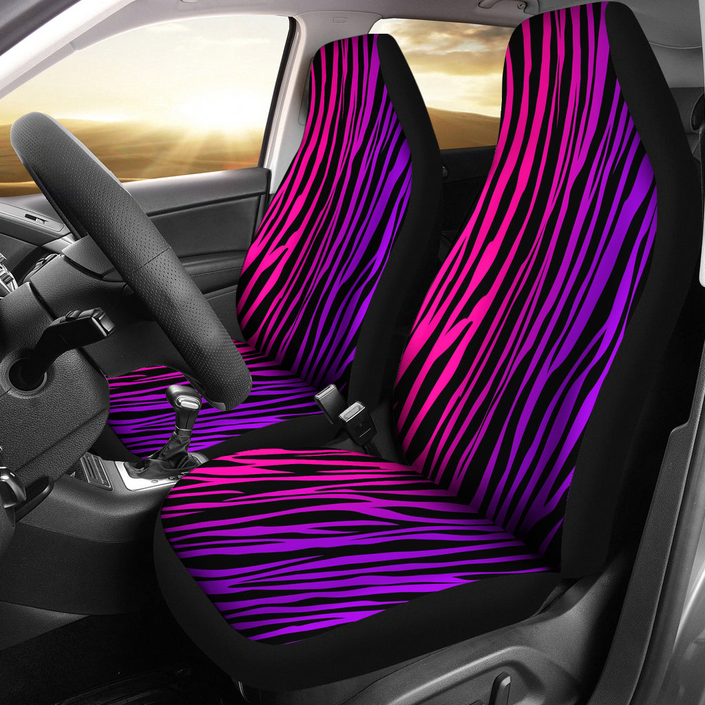 Pink Purple Zebra Car Seat Covers (Set of 2)