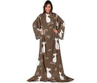 Load image into Gallery viewer, Cat Adult Sleeve Blanket - Dark Brown
