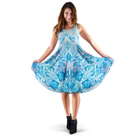 Load image into Gallery viewer, Blue Mandala Midi Dress
