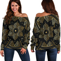 Load image into Gallery viewer, Mandala Vibes Off Women&#39;s Shoulder Sweater
