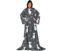 Load image into Gallery viewer, Cat Adult Sleeve Blanket - Grey
