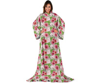 Load image into Gallery viewer, Pink Flowers Adult Sleeve Blanket
