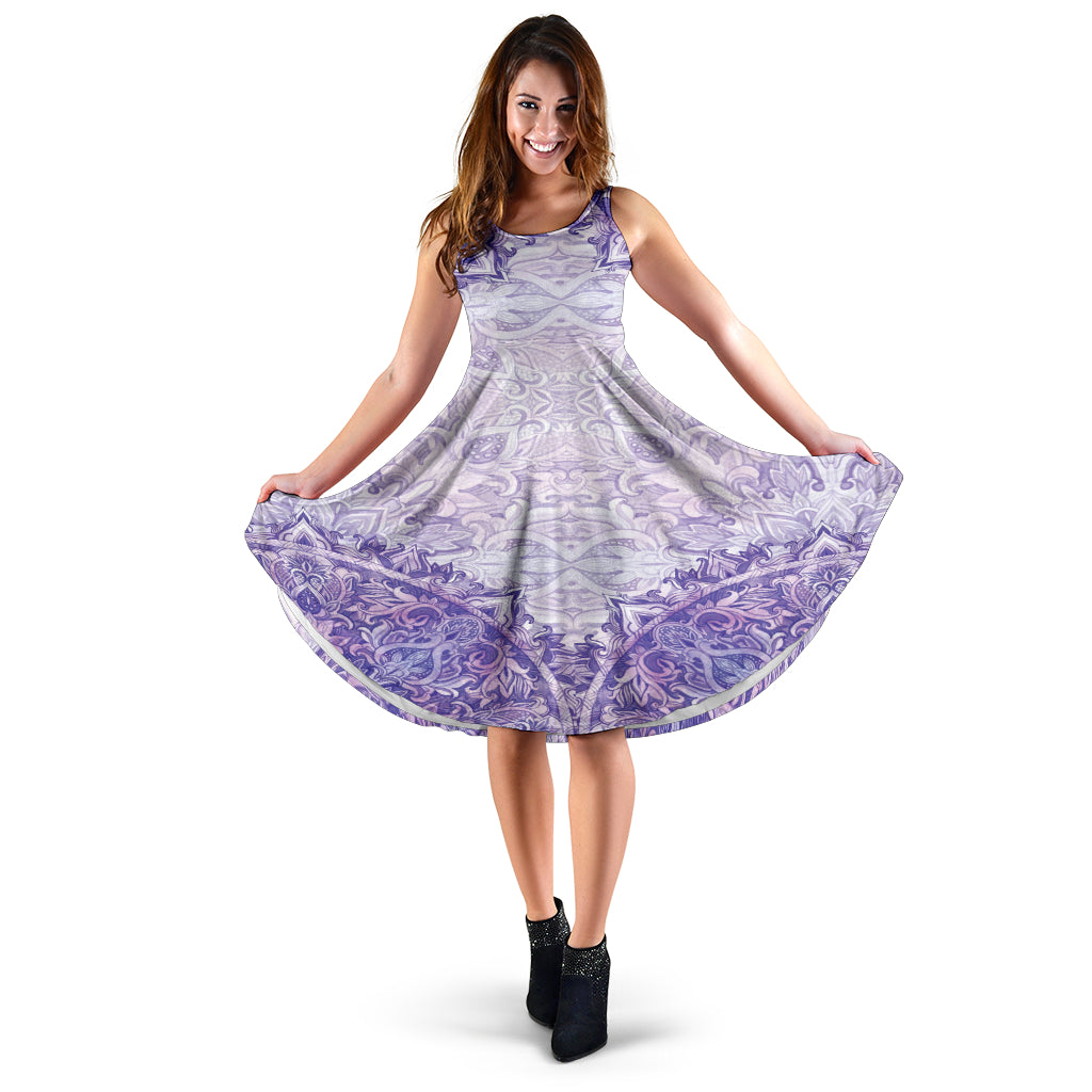 Purple Mandala Midi Dress